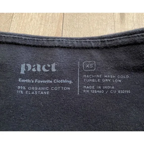 Pact Organic Womens Wide Leg Split Hem Pull On Knit Pants Size XS Black AN EXC - Picture 6 of 11